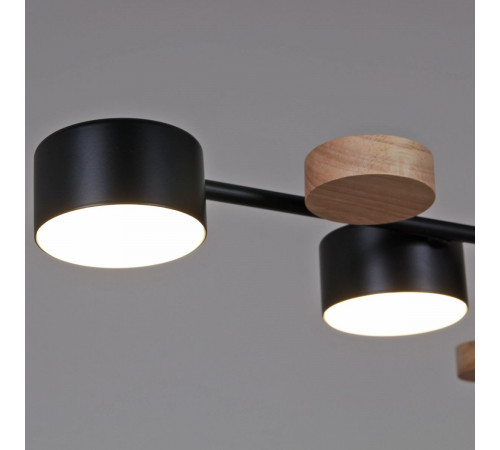 Люстра на штанге Reluce 03758-0.3-10 BK+WOOD GX53
