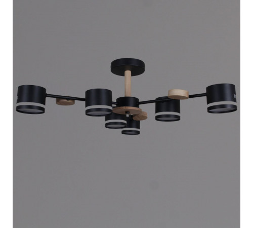 Люстра на штанге Reluce 68730-0.3-06 GX53 BK+WOOD