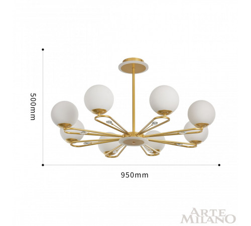 Люстра на штанге Arte Milano Neapolis 277138/8 GD