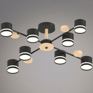 Люстра на штанге Reluce 68730-0.3-08 GX53 BK+WOOD