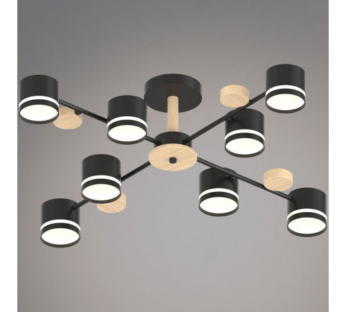 Люстра на штанге Reluce 68730-0.3-08 GX53 BK+WOOD