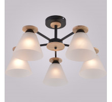 Люстра на штанге Reluce 01625-0.3-05 BK+WOOD