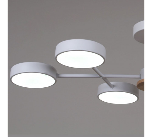 Люстра на штанге Reluce 03335-0.3-06 WH+WOOD Люстра на штанге Reluce 03335-0.3-06 WH+WOOD