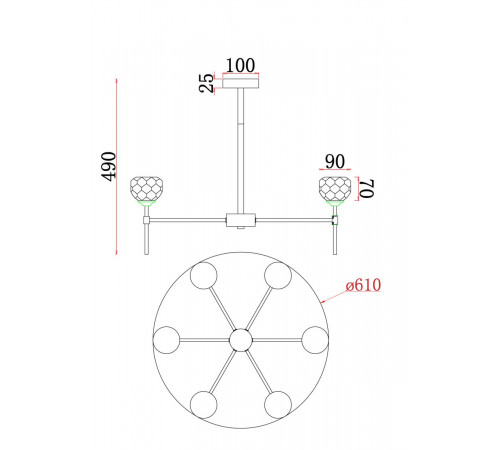 Люстра на штанге Freya Blowball FR5236PL-06BS