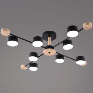 Люстра на штанге Reluce 03751-0.3-08 BK+WOOD GX53