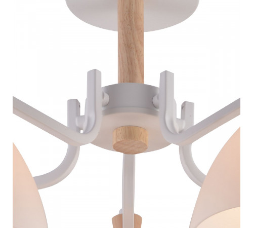 Люстра на штанге Reluce 01622-0.3-05 WH+WOOD Люстра на штанге Reluce 01622-0.3-05 WH+WOOD