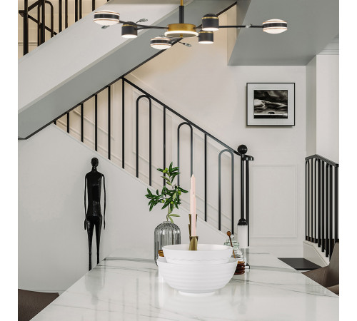 Люстра на штанге Arte Milano Ferrara 276240/6+1 BK/GD