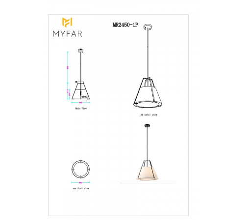 Люстра на штанге Myfar Finn MR2450-1P