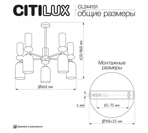 Люстра на штанге Citilux Tendy CL244151