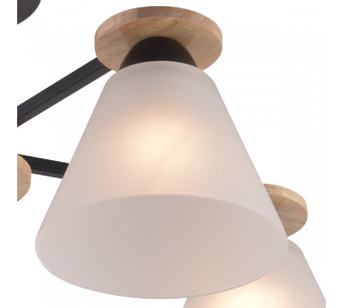 Люстра на штанге Reluce 01625-0.3-05 BK+WOOD