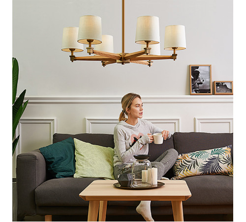Люстра на штанге ImperiumLoft Stavra Jorgenson White/Dark Wood 203574-26 Люстра на штанге ImperiumLoft Stavra Jorgenson White/Dark Wood 203574-26