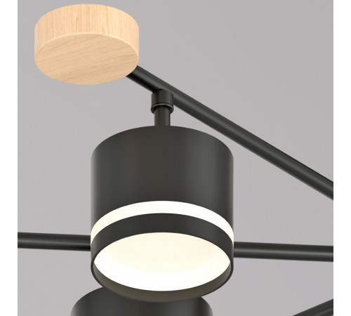 Люстра на штанге Reluce 78730-0.3-08 GX53 BK+WOOD