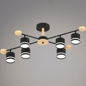 Люстра на штанге Reluce 78730-0.3-06 GX53 BK+WOOD