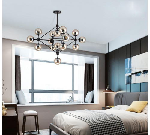 Люстра на штанге Delight Collection Modo 8916P/15 black/cognac
