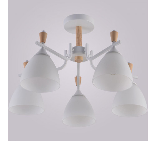 Люстра на штанге Reluce 01622-0.3-05 WH+WOOD Люстра на штанге Reluce 01622-0.3-05 WH+WOOD