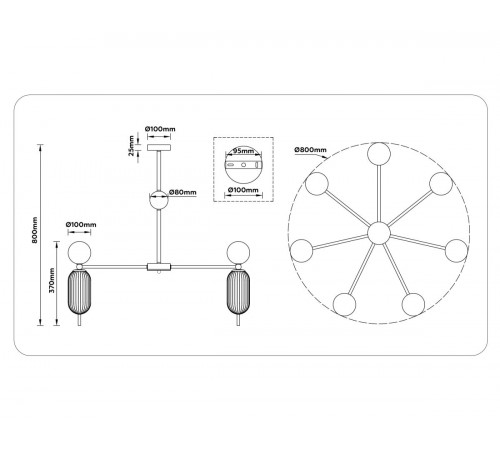 Люстра на штанге Ambrella Light High Light Ceramo Modern LH53106