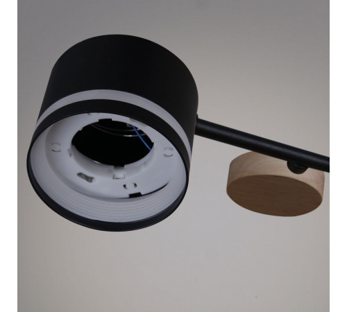 Люстра на штанге Reluce 68730-0.3-10 GX53 BK+WOOD