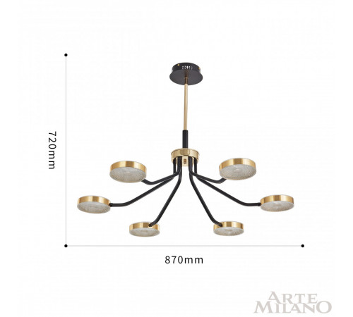 Люстра на штанге Arte Milano Ferrara 276079/6 BK/GD