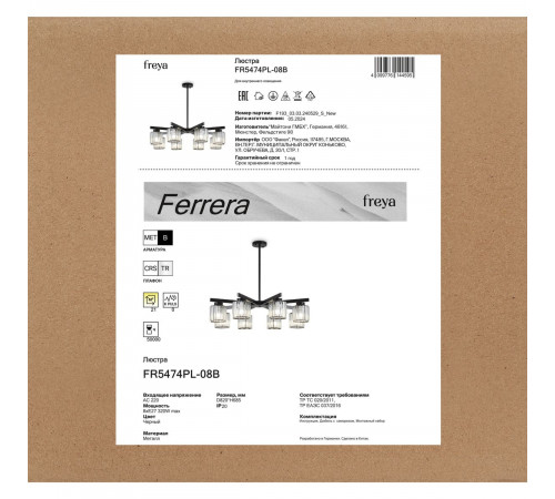 Люстра на штанге Freya Ferrera FR5474PL-08B