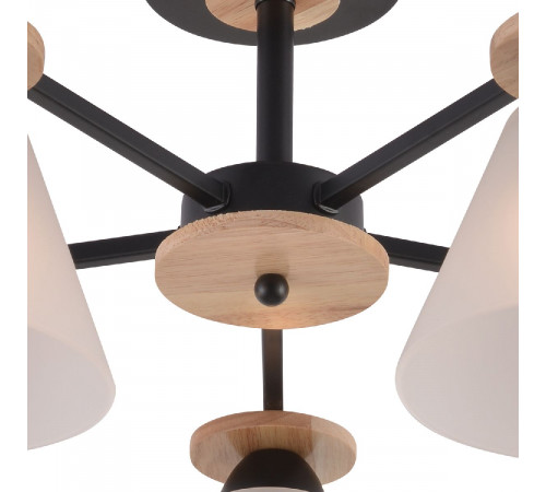 Люстра на штанге Reluce 01625-0.3-05 BK+WOOD
