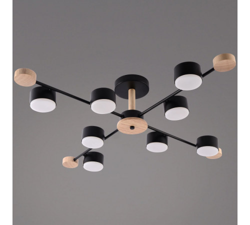 Люстра на штанге Reluce 03751-0.3-08 BK+WOOD GX53