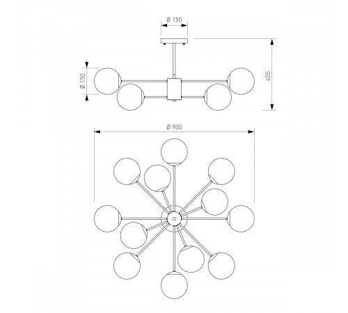 Люстра на штанге Eurosvet Adaline 502002/12 латунь a072105