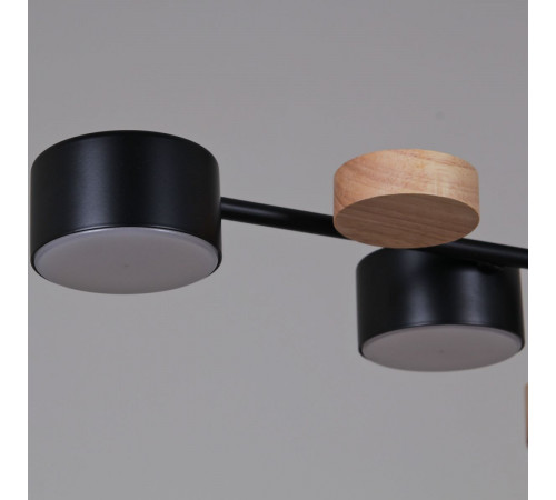 Люстра на штанге Reluce 03758-0.3-10 BK+WOOD GX53