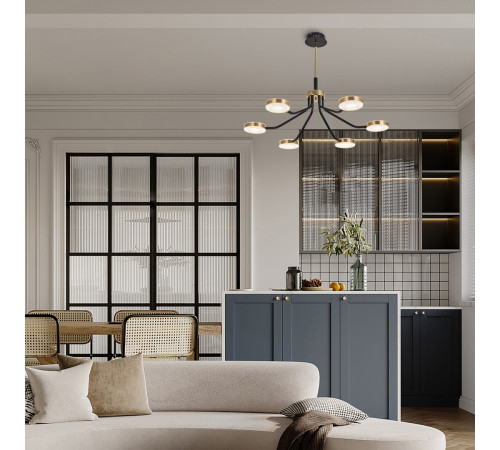 Люстра на штанге Arte Milano Ferrara 276079/6 BK/GD