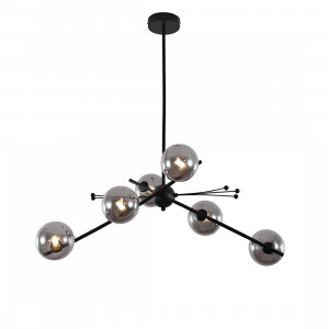 Люстра на штанге Delight Collection 9303P-6 black/smoky