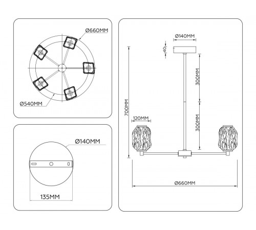 Люстра на штанге Ambrella Light High Light Crystal LH30104