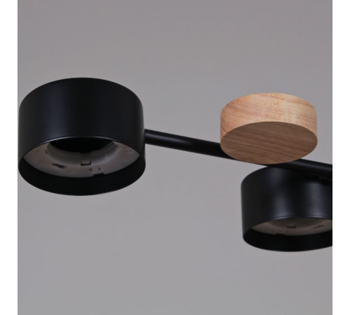 Люстра на штанге Reluce 03758-0.3-06 BK+WOOD GX53 Люстра на штанге Reluce 03758-0.3-06 BK+WOOD GX53