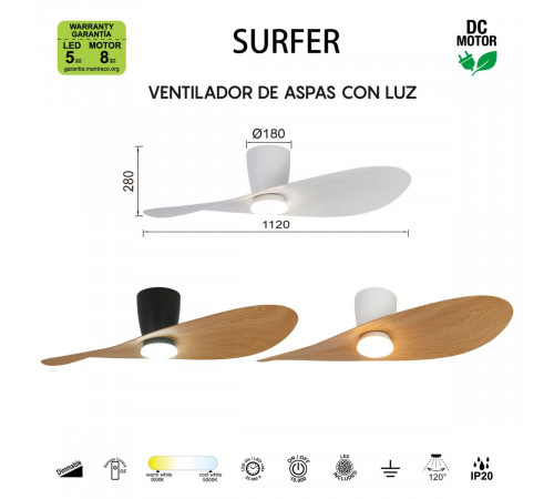 Люстра-вентилятор Mantra Surfer 9474