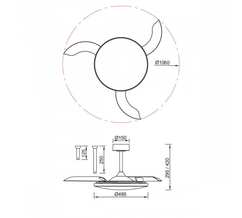 Люстра-вентилятор Mantra Slim Fan 9007