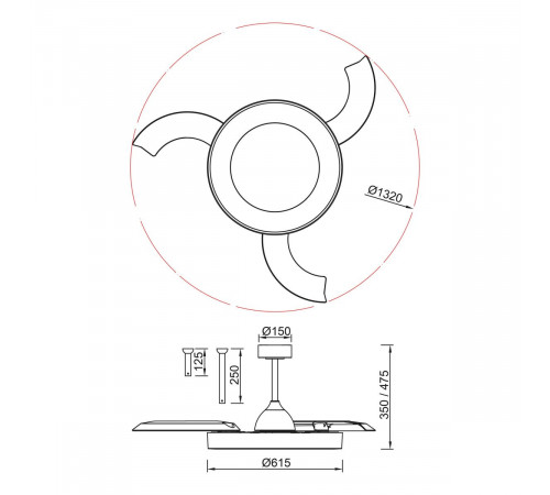 Люстра-вентилятор Mantra Niseko Fan 9057
