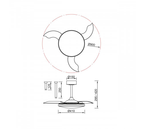 Люстра-вентилятор Mantra Slim Fan 9009 Люстра-вентилятор Mantra Slim Fan 9009