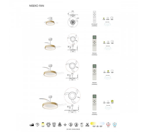 Люстра-вентилятор Mantra Niseko Fan 9012