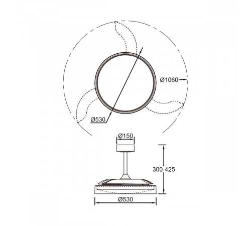 Люстра-вентилятор Mantra Glass Fan 9525