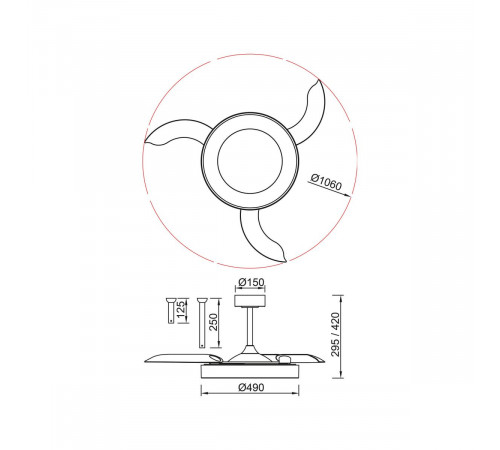 Люстра-вентилятор Mantra Niseko Fan 9063