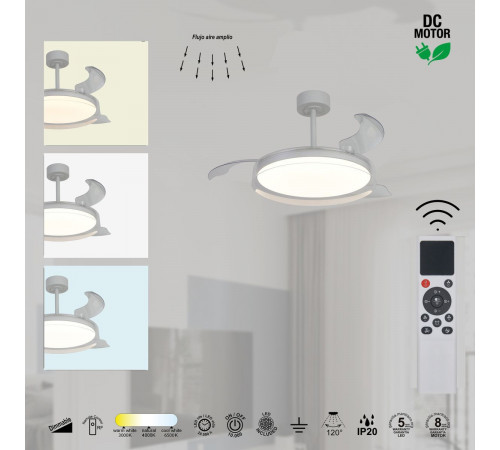 Люстра-вентилятор Mantra Glass Fan 9525