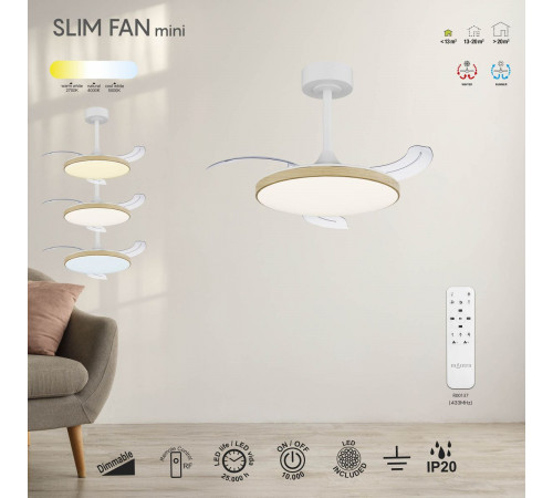 Люстра-вентилятор Mantra Slim Fan 9009 Люстра-вентилятор Mantra Slim Fan 9009