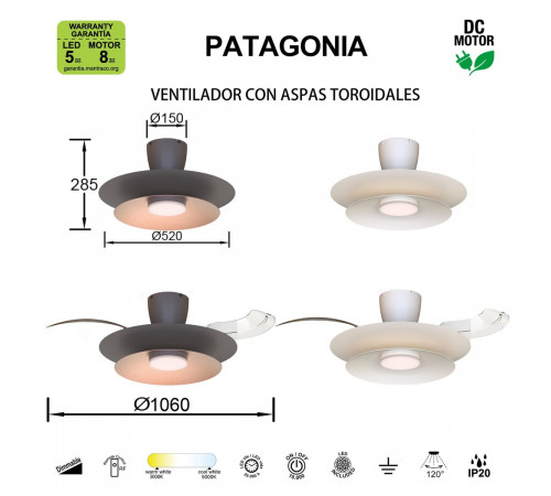 Люстра-вентилятор Mantra Patagonia 9520