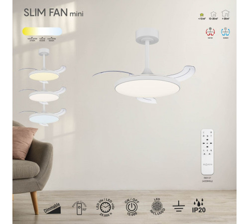 Люстра-вентилятор Mantra Slim Fan 9008