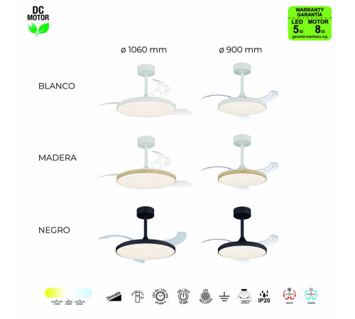 Люстра-вентилятор Mantra Slim Fan 9008