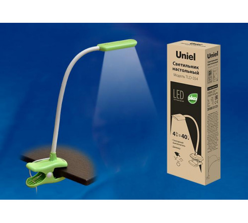 Настольная лампа (UL-00003647) Uniel TLD-554 Green/LED/400Lm/5500K/Dimmer