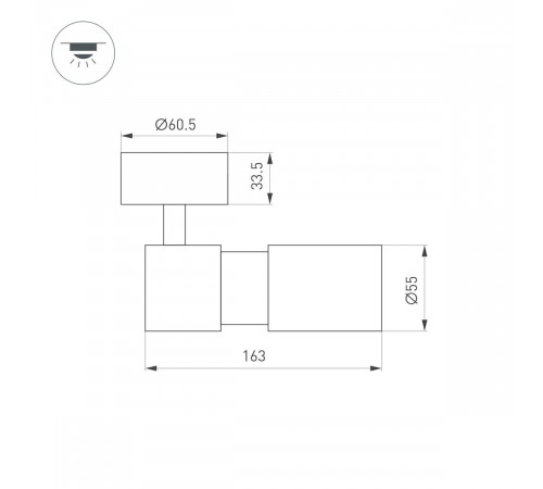 Спот Arlight SP-ARTEMIS-SURFACE-FLAP-R55-12W Warm2700 (WH, 8-80 deg, 230V) (IP20 Металл) 062248