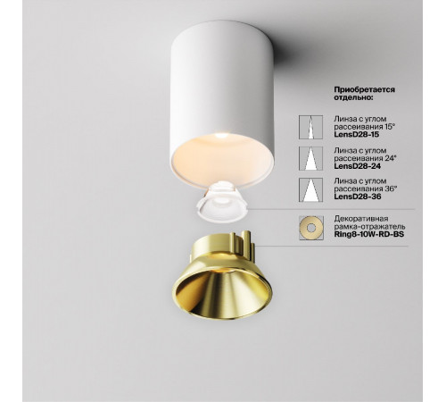 Накладной светильник Maytoni Alfa LED C064CL-8W2.7K-RD-WB Накладной светильник Maytoni Alfa LED C064CL-8W2.7K-RD-WB