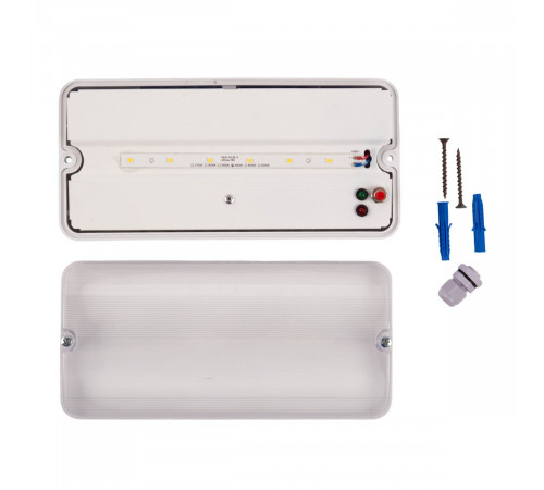 Светильник пылевлагозащищенный Uniel ULW-K25B 6W/4000K/EMG IP65 WHITE UL-00013352