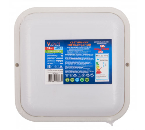 Накладной светильник влагозащищенный Volpe ULW-Q229 24W/4000K IP65 WHITE UL-00013192