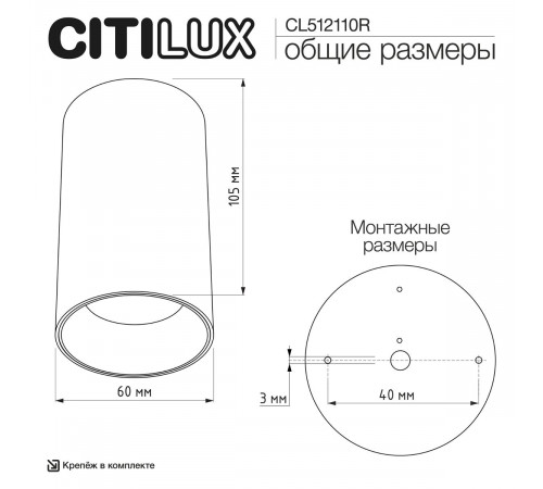 Накладной светильник Citilux Axel CL512110R