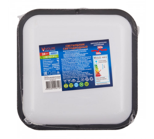 Накладной светильник влагозащищенный Volpe ULW-Q229 24W/4000K IP65 BLACK UL-00013195